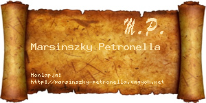 Marsinszky Petronella névjegykártya